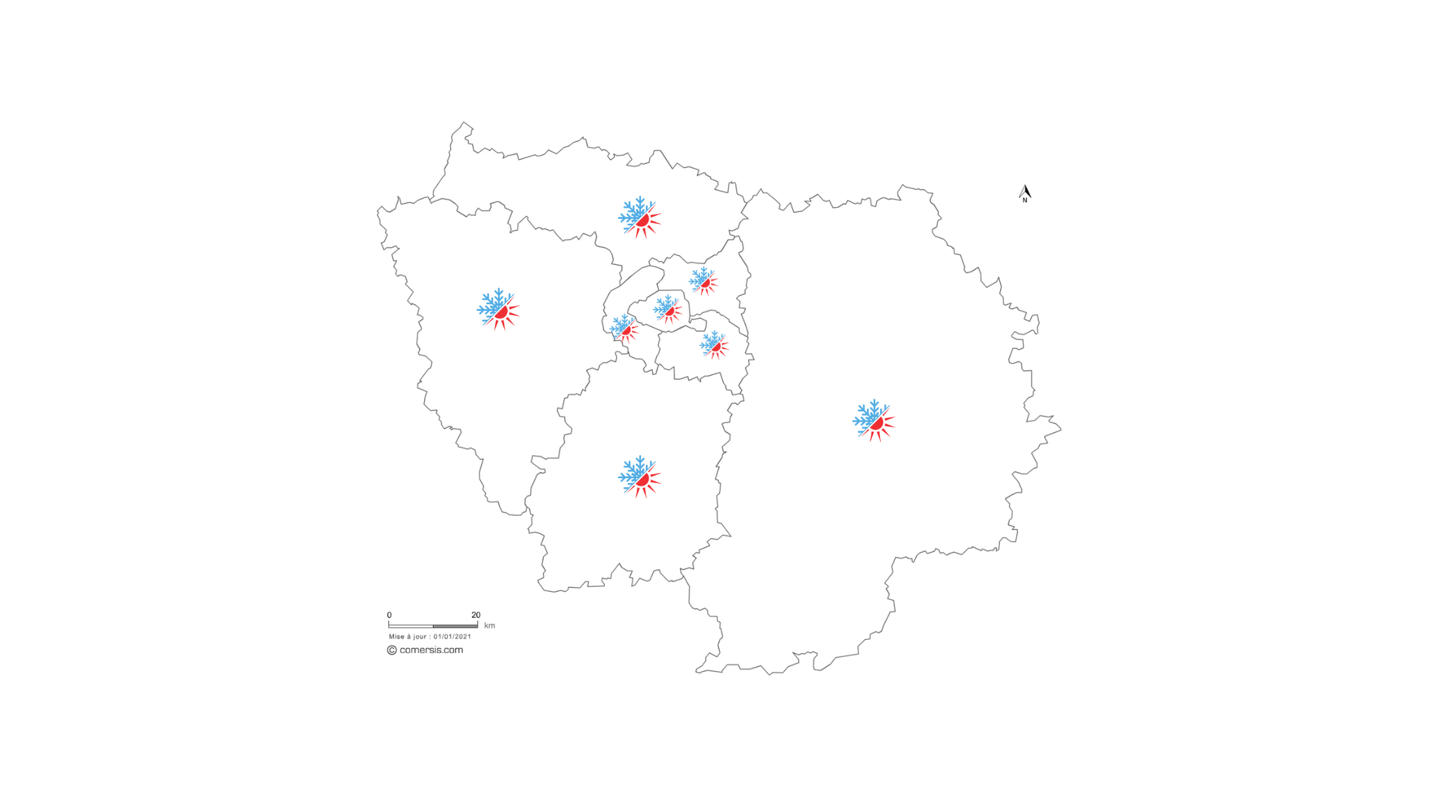 Carte de la zone d'intervention de SPEED DÉPA en Île-de-France
